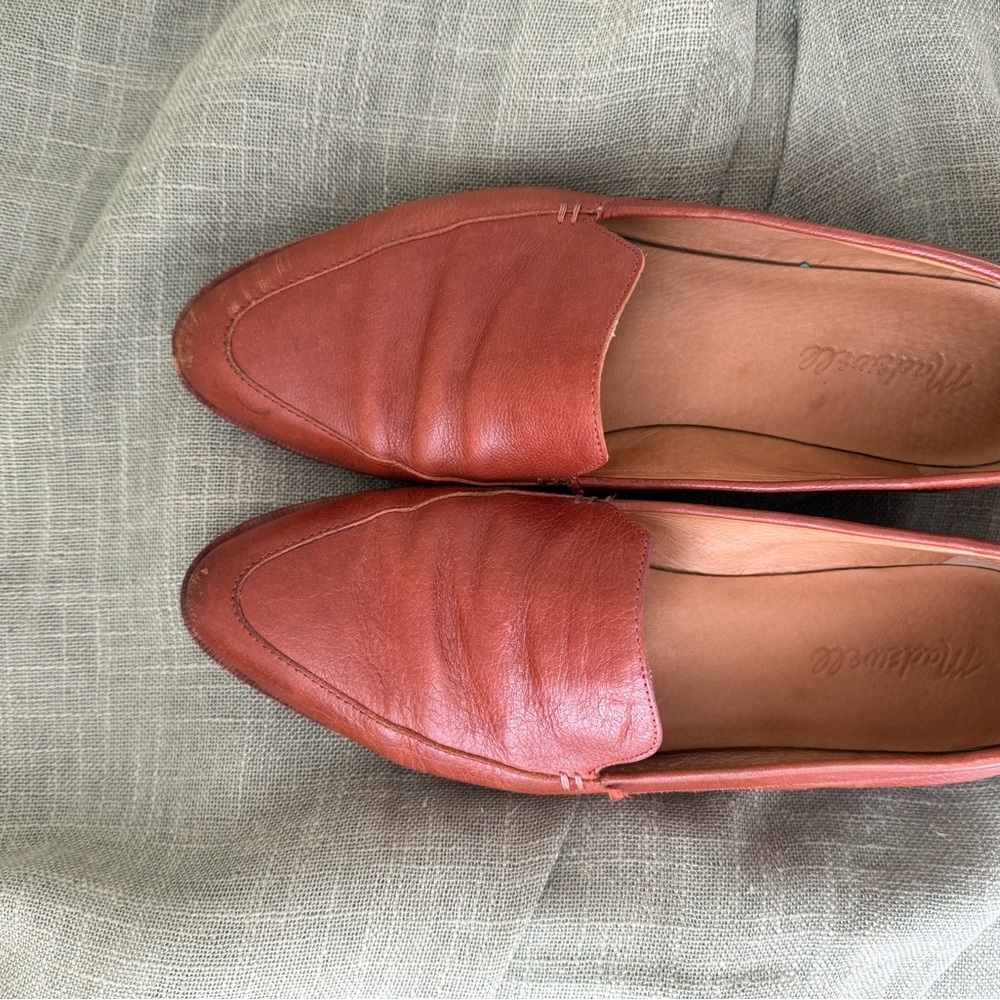 Madewell Women's Leather Loafers in Rust